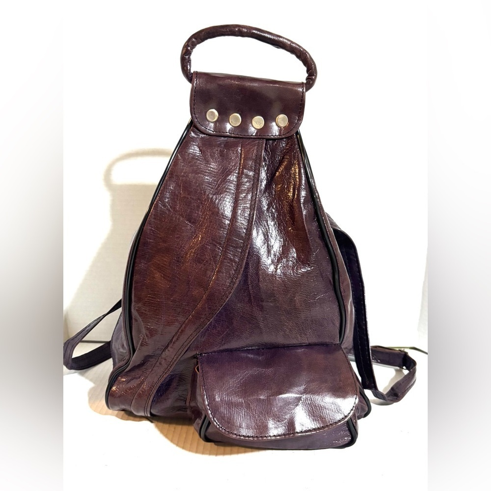 Purple Leather Backpack